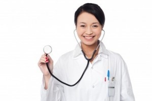 Female Physician Posing With Stethoscope