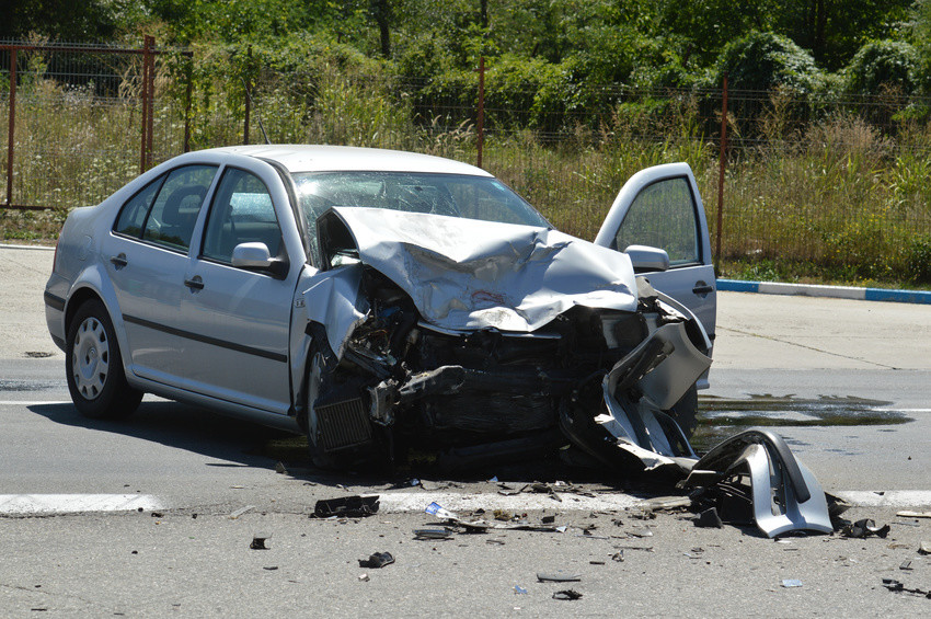 Crash where two cars are involved